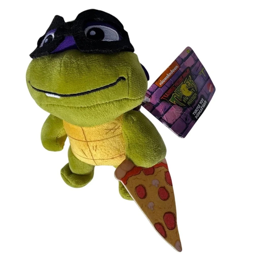 Mattel TMNT Mutant Mayhem Donatello Pizza Plush Toy Small Green Purple